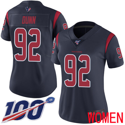 Houston Texans Limited Navy Blue Women Brandon Dunn Jersey NFL Football #92 100th Season Rush Vapor Untouchable
